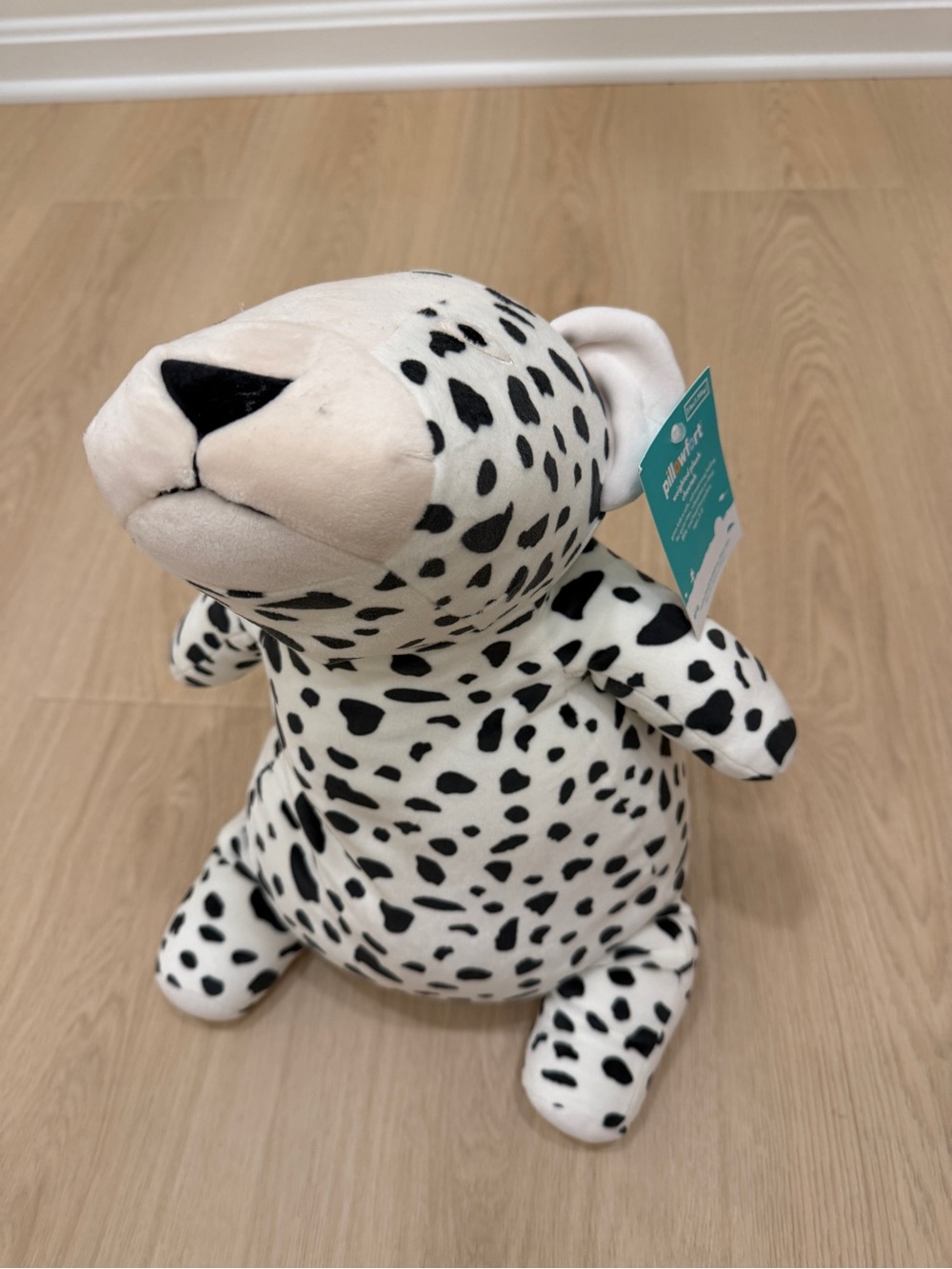 Snow leopard -Spotted Plush Stuffed Animal - Black & White